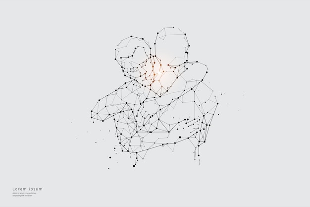 Particle line art. Concept of relationship.