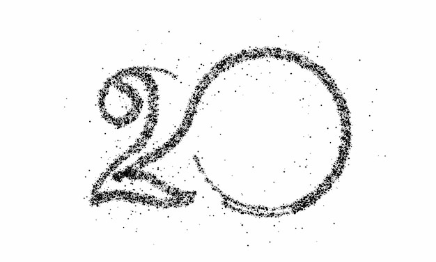 Particle number 20 on the circle text vector Vector Design.