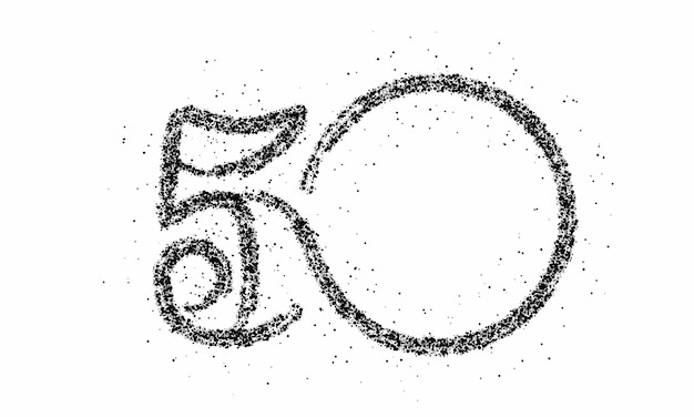 Particle number 50 on the circle text vector Vector Design.