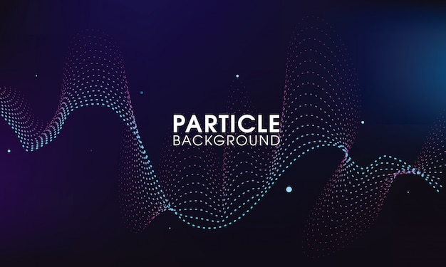 Particle wave with dark abstract background