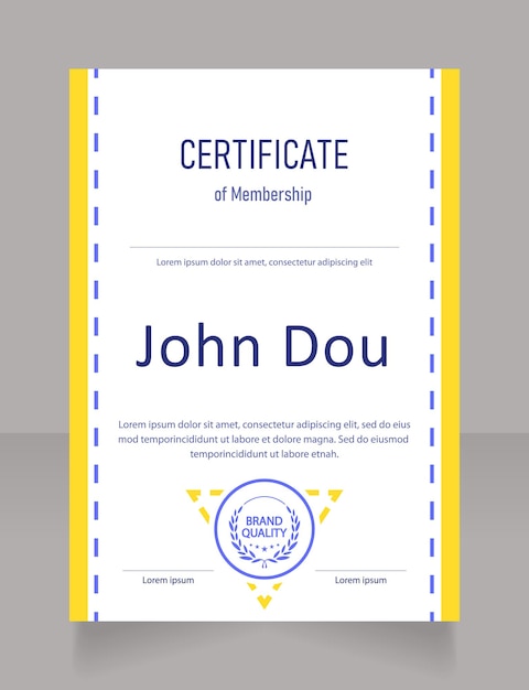 Partner certificate design template