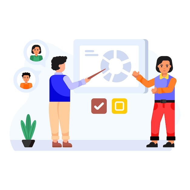 Partnership flat illustration in an editable style