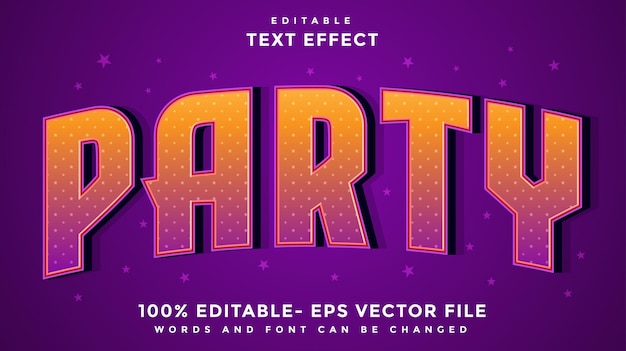 Vector party editable text effect design template effect saved in graphic style