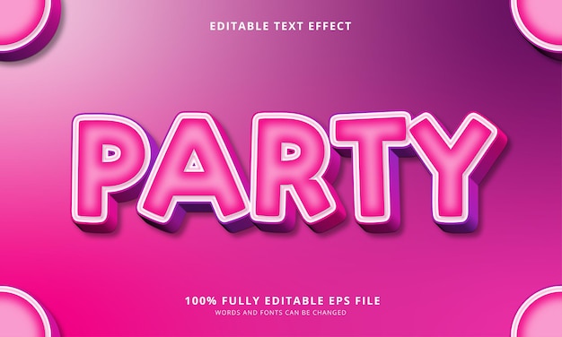 Party editable text effect