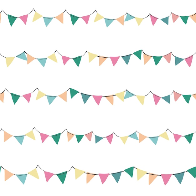 Party flags vector seamless pattern