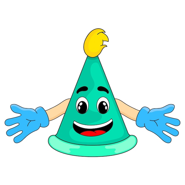 Party hat cartoon mascot