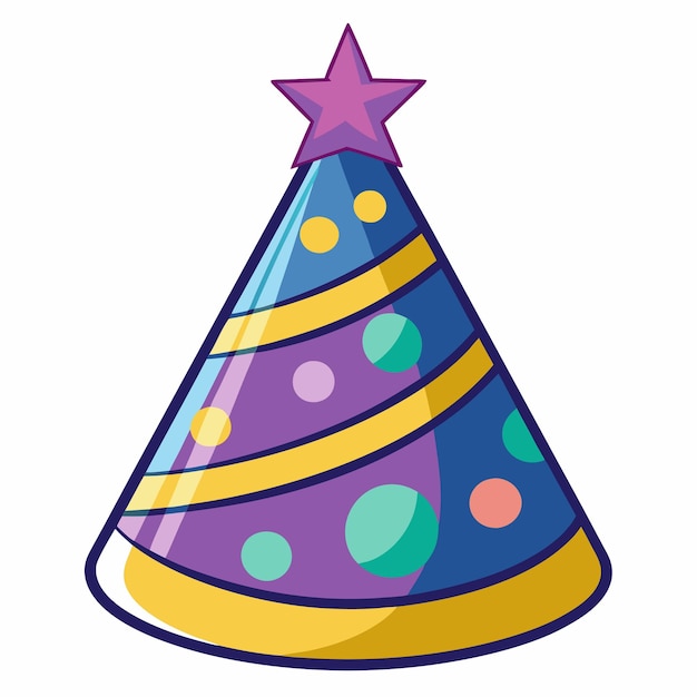 Vector party hat clipart cartoon style vector illustration