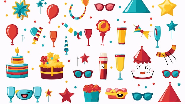 Vector party icons and design elements collection