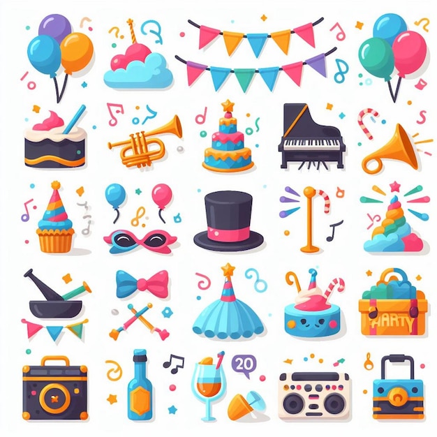 Party Icons set vector illustration