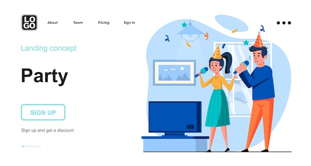 Party landing page template