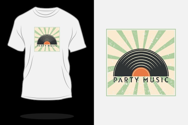 Party music retro vintage t shirt design