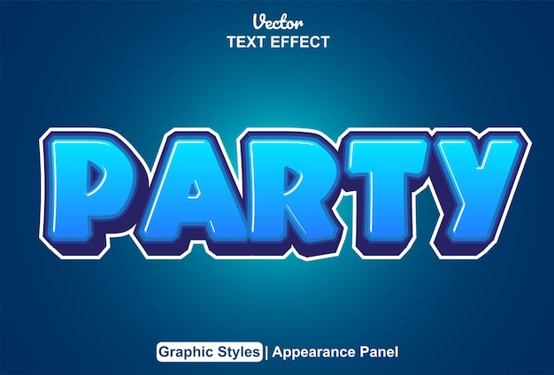 Party text effect with graphic style and editable