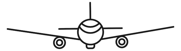 Passenger airliner line icon Aviation transport front view