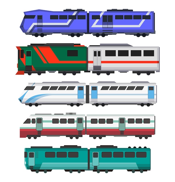 Passenger express trains illustration design