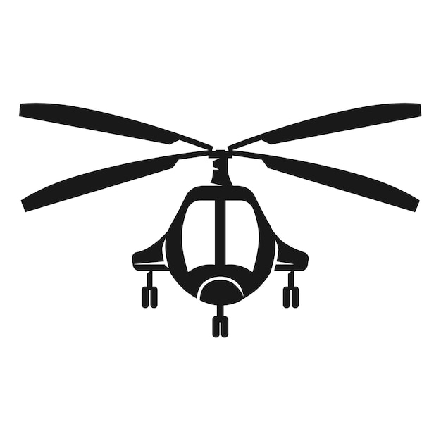 Passenger helicopter front view icon Simple illustration of passenger helicopter front view vector icon for web design isolated on white background