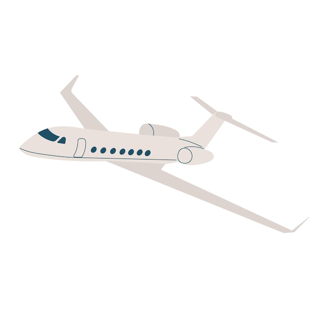 passenger plane in flat style vector