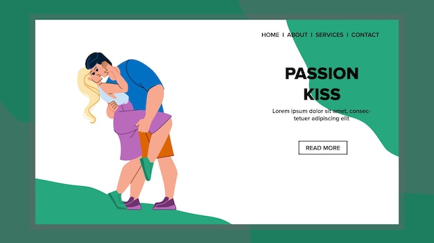 Passion kiss vector