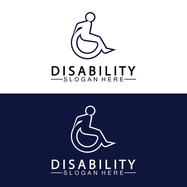 Passionate Disability People Support Logo Wheel Chair Logo Illustration