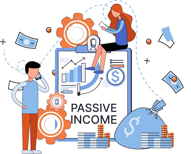 Passive income interest on deposits dividends investing online monetization Getting profit money from investments Idea of financial growth and business development successful investor