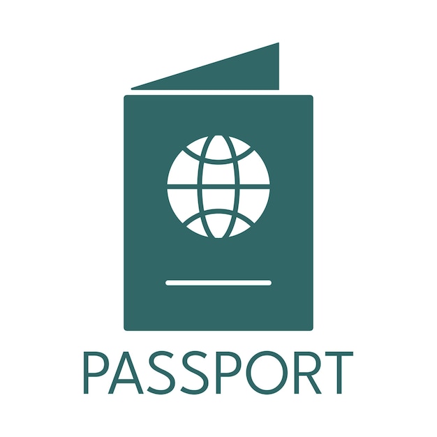 Passport color icon logo style