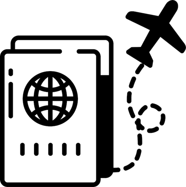 Passport glyph and line vector illustration