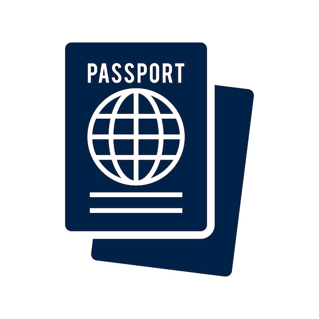 Passport icon foreign visa document arrival customs house concept citizenship immigration travelling