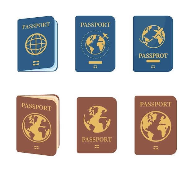 Passport travel documents for immigration officers in the airport before traveling