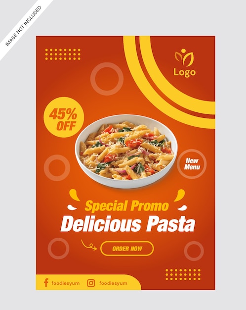 pasta food flyer poster promotion store design template