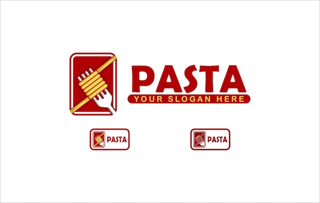 Pasta logo Italian spaghetti logo design idea with fork and pasta Italian restaurant symbol food