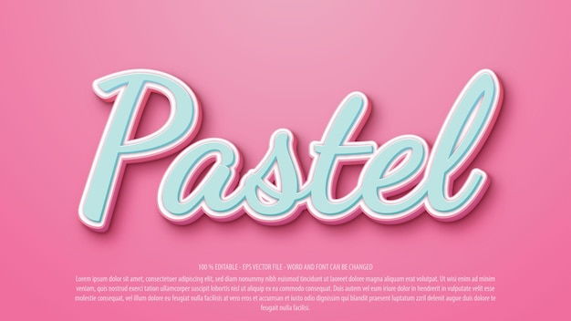 Pastel 3d style editable text effect