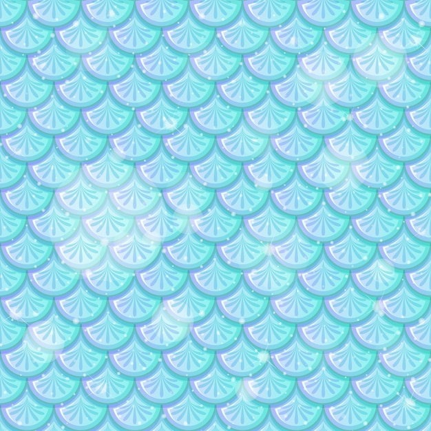 Pastel blue fish scales seamless pattern