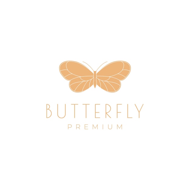 Pastel butterfly insect logo design