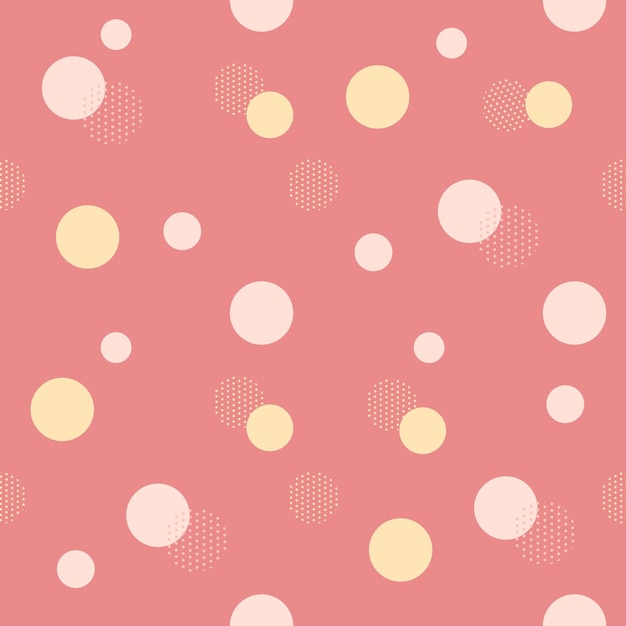 pastel circle and polka dot seamless background for fabric pattern