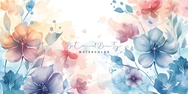 pastel color floral background watercolor