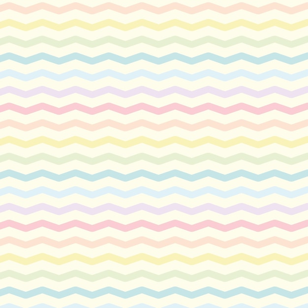 Pastel colored zigzag lines wallpaper Seamless shevron pattern on light background Vector illustration