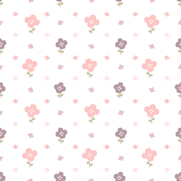 Pastel flowers seamless pattern background