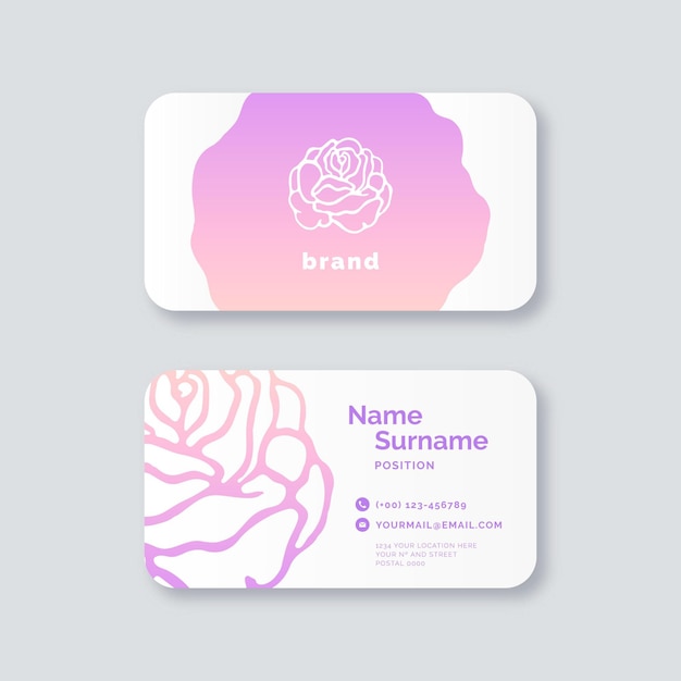 Vector pastel gradient business card template