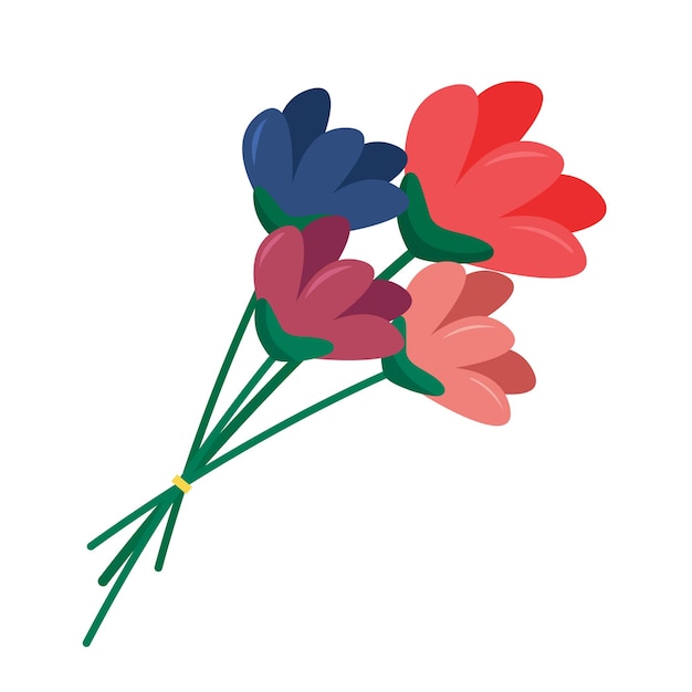 pastel hand draw flowers vector illustration