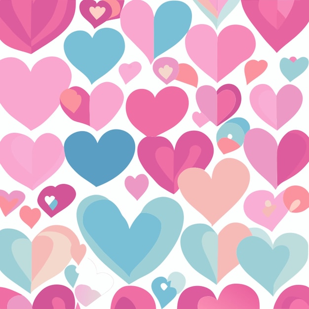 pastel hearts pattern vector illustration