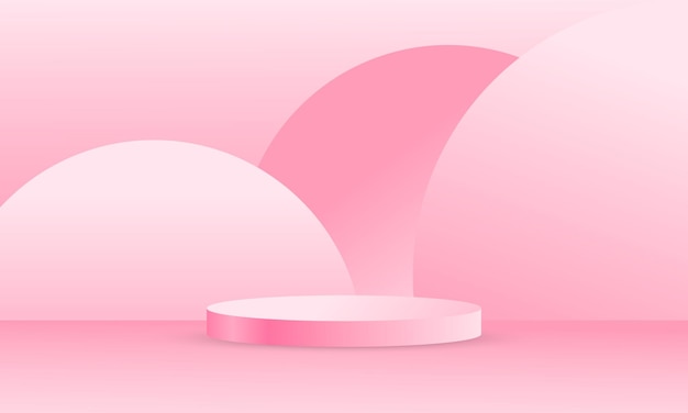 Pastel pink podium for product promotion