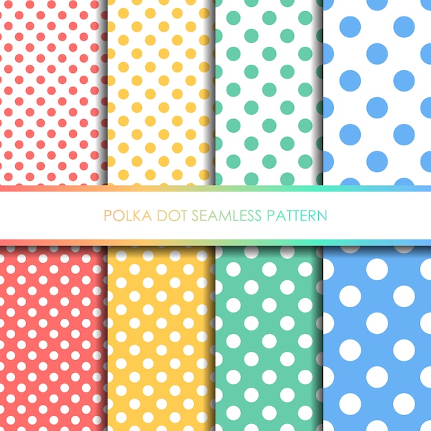 Pastel polka dot seamless pattern set