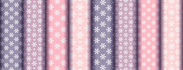 Pastel seamless pattern set