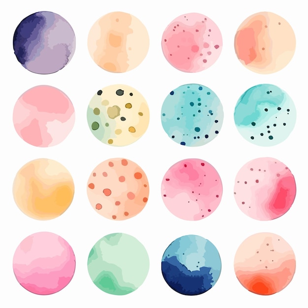 Pastel Watercolor Spots Set for Design Projects