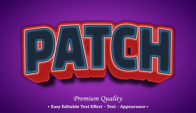 Patch 3d editable text style effect