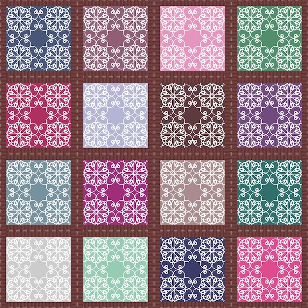 patchwork background with different patterns