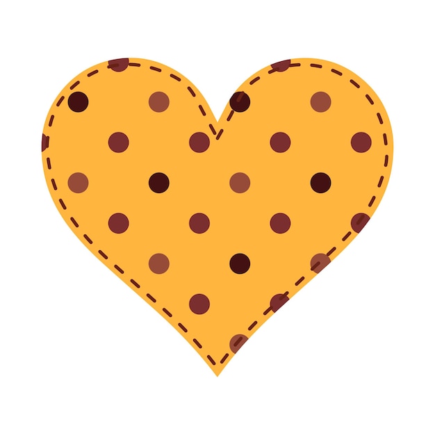 Patchwork heart yellow pattern pink and burgundy polka dots