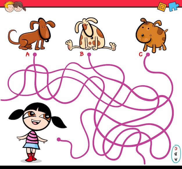 path maze activity cartoon