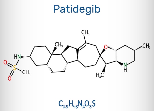 Vector patidegib hedgehog inhibitor anticancer drug molecule structural chemical formula