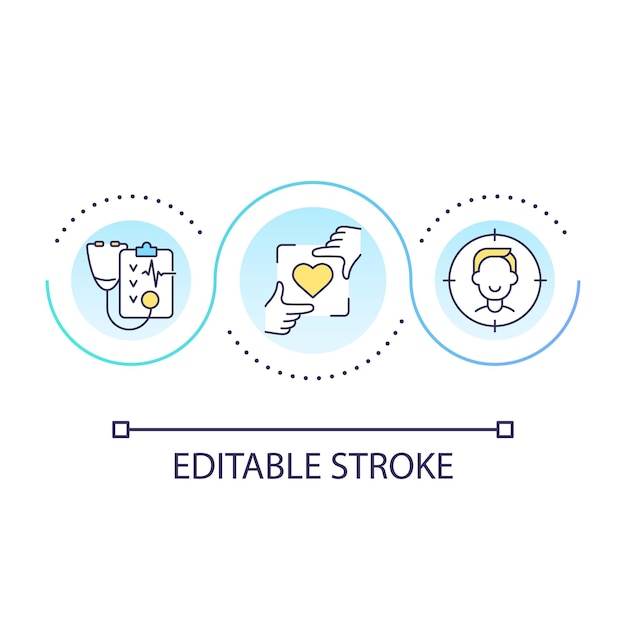 Patient first medical approach loop concept icon