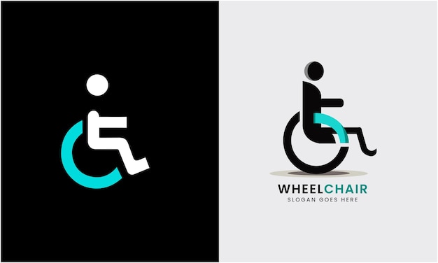 Patient Wheel chair clinic physical people medical hospital care chair seat support logo icon graph